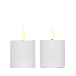ENJOY LED mini bloklys 2-pak Ø 4,8 x H 5 cm hvid