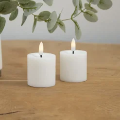 ENJOY LED mini bloklys 2-pak Ø 4,8 x H 5 cm hvid
