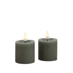 ENJOY LED mini bloklys 2-pak Ø 4,8 x H 5 cm grøn