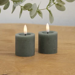 ENJOY LED mini bloklys 2-pak Ø 4,8 x H 5 cm grøn