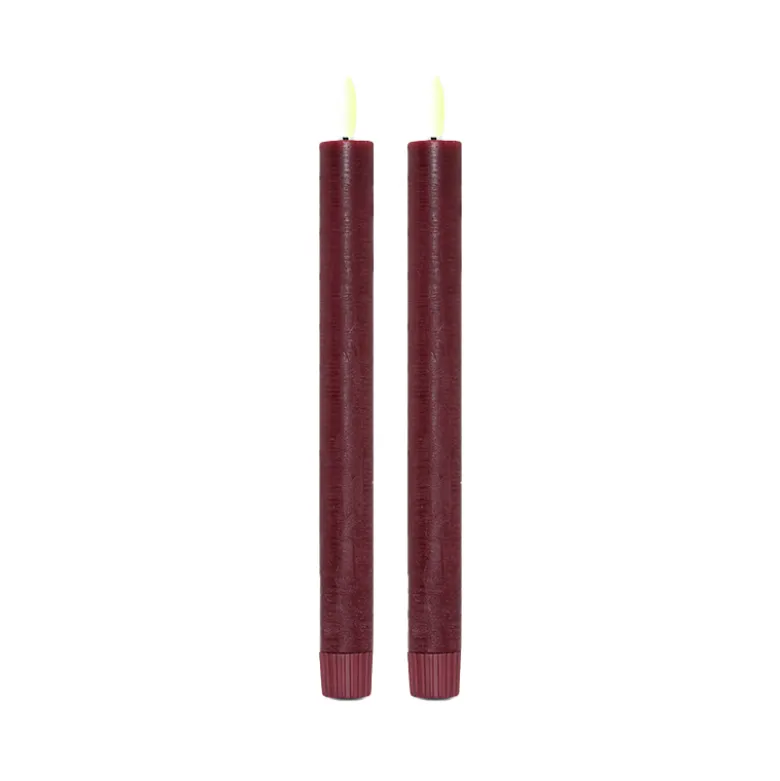 Enjoy LED stagelys bordeaux H 22,5 cm 2 stk.