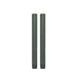 ENJOY LED stagelys 2-pak Ø 2,2 x H 22 cm grøn