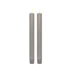 ENJOY LED stagelys 2-pak Ø 2,2 x H 22 cm grå