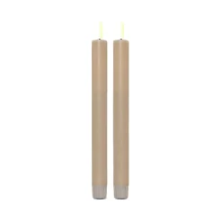 ENJOY LED stagelys 2-pak Ø 2,2 x H 22 cm sand