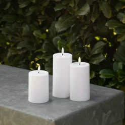 Enjoy solar LED bloklyssæt udendørs hvid Ø 7 cm 3 stk.