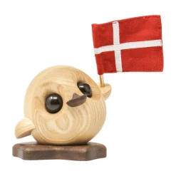 FableWood Villy den søde ælling med flag H 10 cm