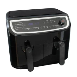 Gastronoma Low Fat dobbelt airfryer & dehydrator sort 9 liter 2400 watt - keramisk belægning