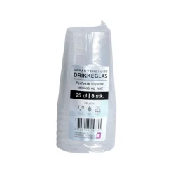 Genanvendelige drikkeglas plastik 8 stk. 25 cl