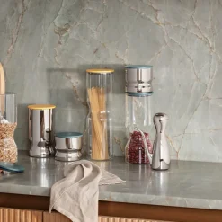 Georg Jensen Alfredo opbevaringsdåse grøn stål 0,5 liter