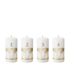 Georg Jensen Christmas Collectibles 2026 adventslys hvid/guld 4 stk.