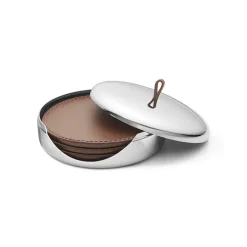 Georg Jensen SKY glasbrik læder 4 stk.