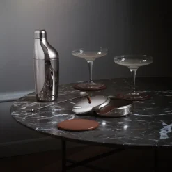 Georg Jensen SKY glasbrik læder 4 stk.