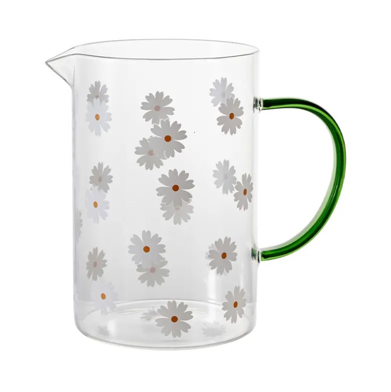 Glaskande med margueritter glas 1,6 liter