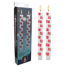 Haahr&Co. LED kronelys med 3D flamme og flag 24,5 cm