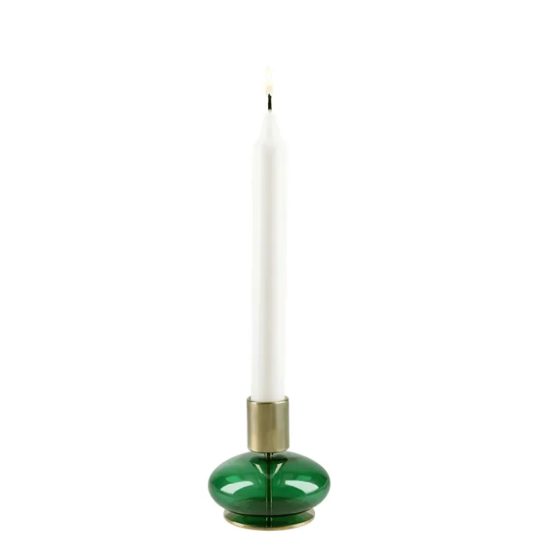 Holmegaard Bubble lysestage grøn H 8 cm