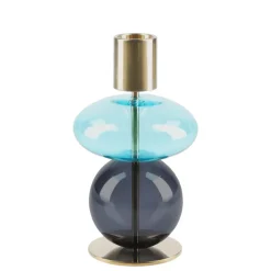 Holmegaard Bubble lysestage blå H 14 cm