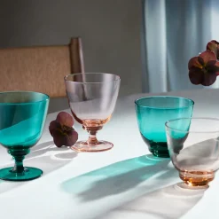 Holmegaard Flow vandglas på fod emerald green 35 cl