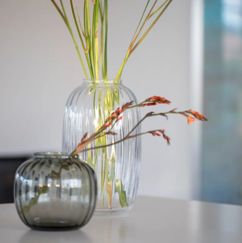 Holmegaard Primula vase røgfarvet 12,5 cm