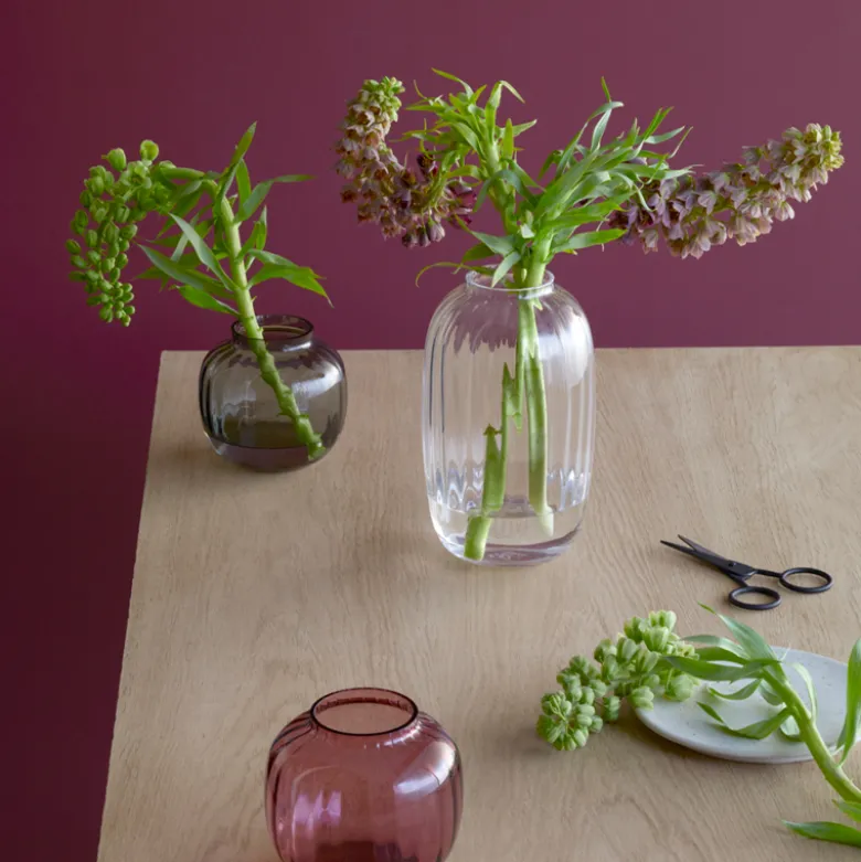 Holmegaard Primula vase røgfarvet 12,5 cm