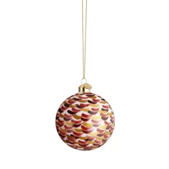 Holmegaard Souvenir julekugle rødt strøg 8 cm