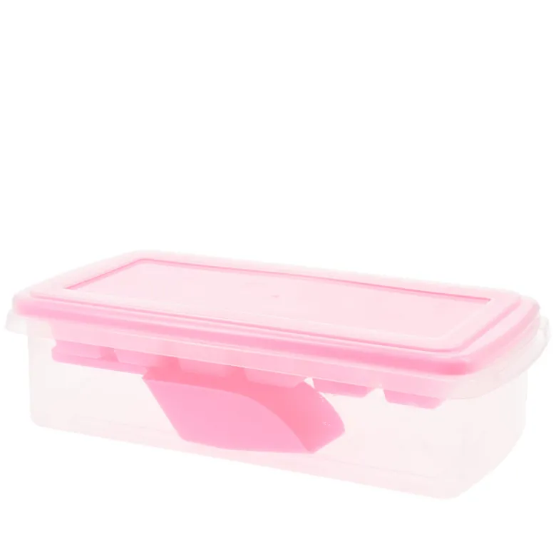 Isterningeboks med bakke og ske assorteret
