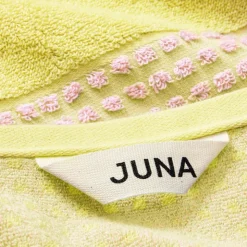 Juna Check håndklæde gul/lyserød 50x100 cm