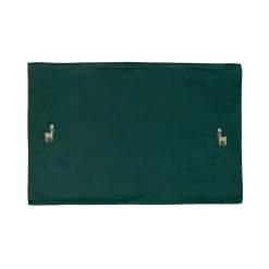 Juna Christmas Fabel dækkeserviet med rensdyr grøn 49x32 cm