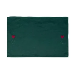 Juna Christmas Fable dækkeserviet med hjerter grøn 49x32 cm