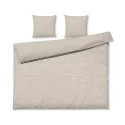 Juna Daisy sengetøj sand/hvid 200x220 cm