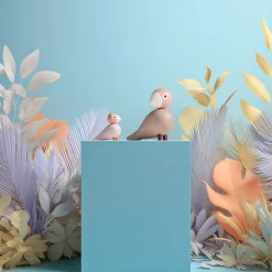 Kay Bojesen Liv & Lykke fugle rosa 2 stk.