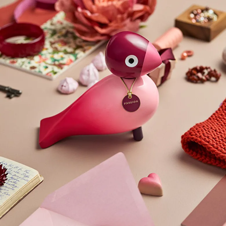 Kay Bojesen Story Birds Passion sangfugl pink H 15,5 cm