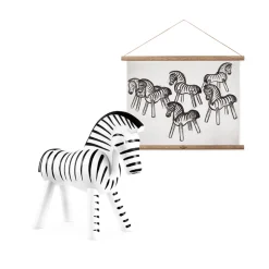 Kay Bojesen zebra plakat & zebra illustration med træramme