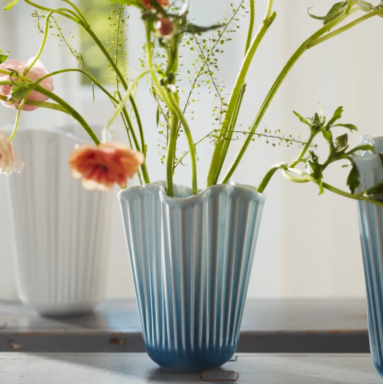 Kähler Hammershøi Unfold vase blå H 16,5 cm