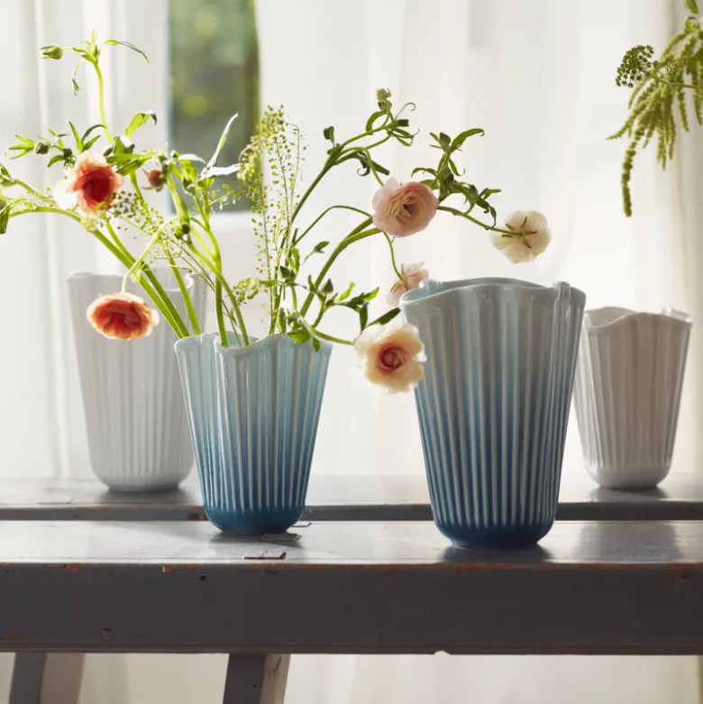 Kähler Hammershøi Unfold vase blå H 16,5 cm
