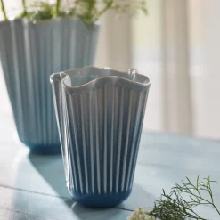 Kähler Hammershøi Unfold vase blå H 16,5 cm
