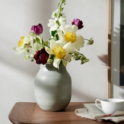 Kähler Omaggio vase creme/mint tone H 20 cm