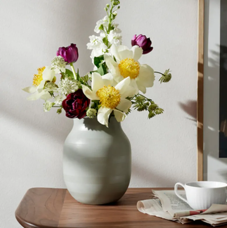 Kähler Omaggio vase creme/mint tone H 20 cm