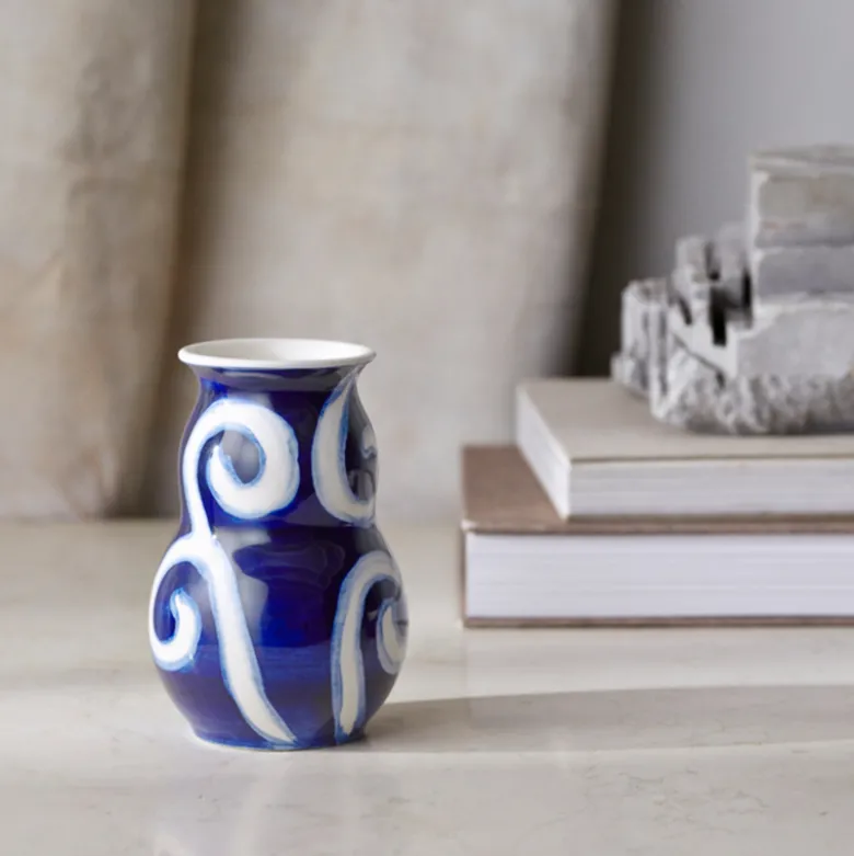 Kähler Tulle vase blå H 13 cm