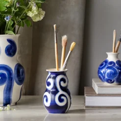 Kähler Tulle vase blå H 13 cm