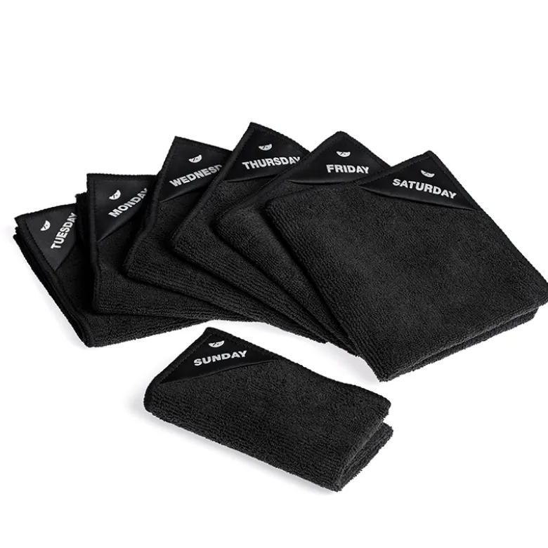 Klud microfiberklude 7 ugedage black 30x30 cm