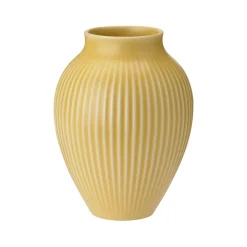 Knabstrup Keramik Ripple mat vase gul H 27 cm