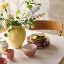 Knabstrup Keramik Ripple mat vase gul H 27 cm