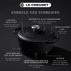 Le Creuset Signature støbejern rund gryde Ø 24 cm matte black