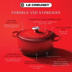 Le Creuset Signature støbejern rund gryde Ø 24 cm cerise