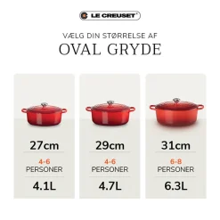 Le Creuset Signature støbejern oval gryde Ø 29 cm cerise