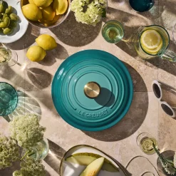 Le Creuset Signature støbejern rund gryde Ø 24 cm bleu riviera