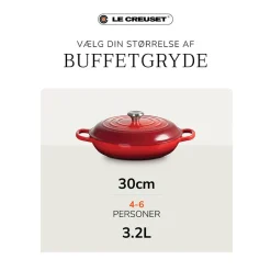 Le Creuset Signature støbejern buffetgryde Ø 30 cm cerise