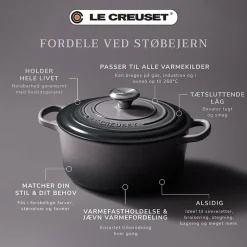Le Creuset Signature støbejern rund gryde Ø 24 cm flint