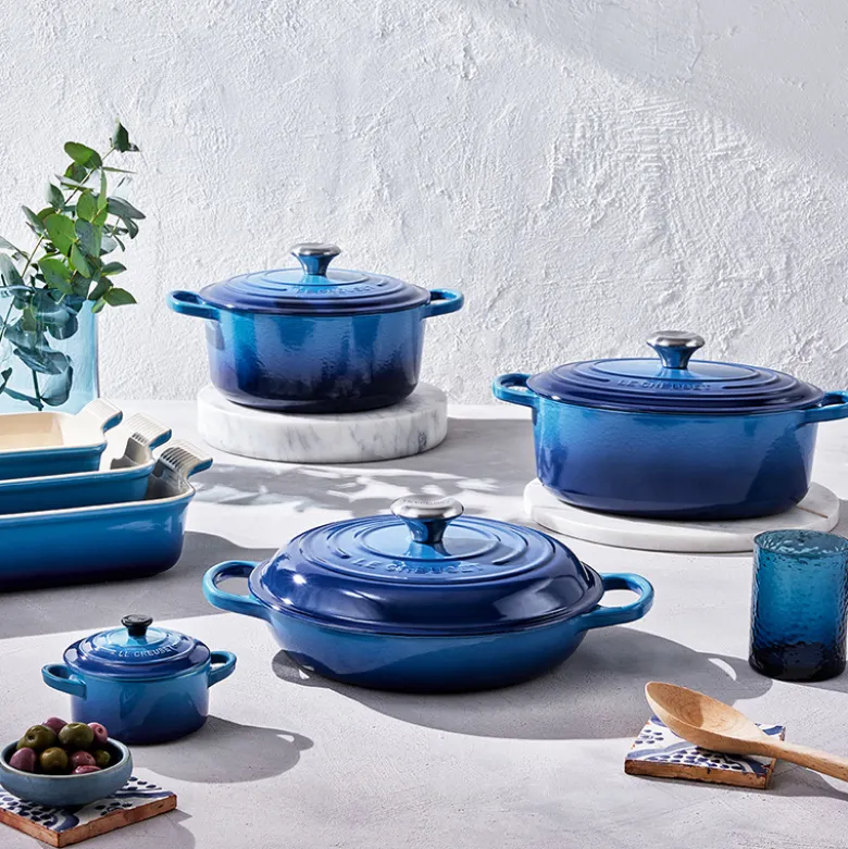 Le Creuset Signature støbejern rund gryde Ø 24 cm azure