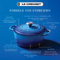 Le Creuset Signature støbejern rund gryde Ø 24 cm azure